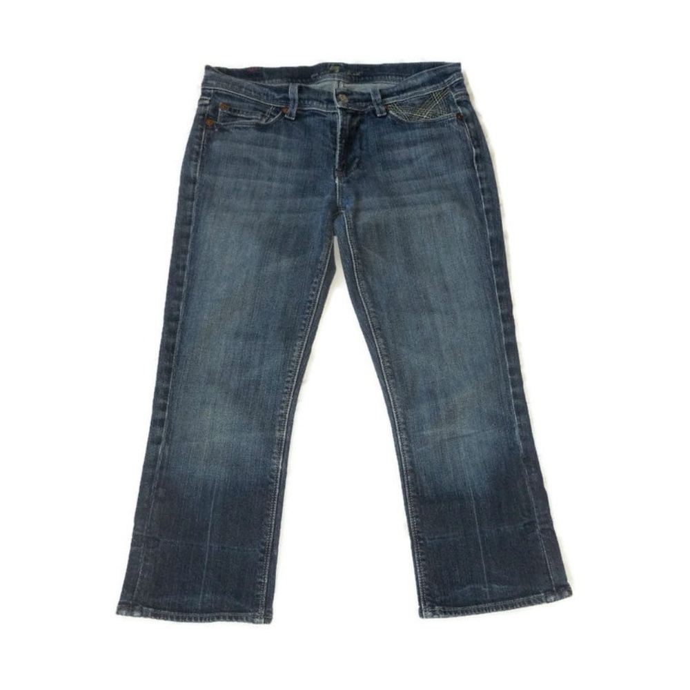 7 For All Mankind Cropped Jeans 27 Medium Wash